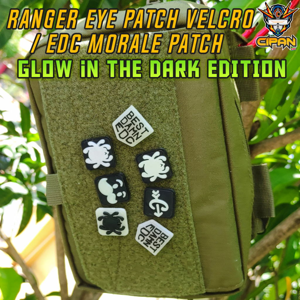 Glow In The Dark (GITD) EDC Morale Patch Ranger Eye Patches Velcro