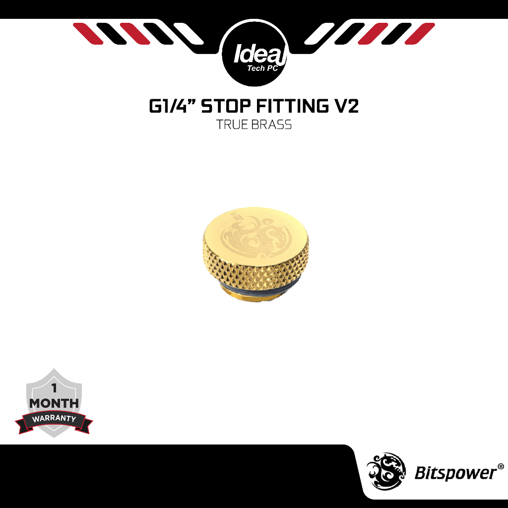 Bitspower G1/4" True Brass Stop Fitting V2 Watercooling Parts