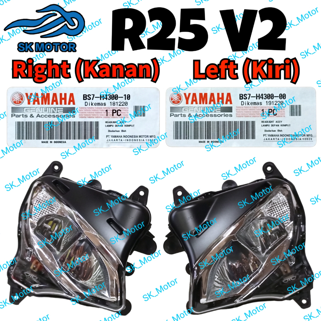 Yamaha YZF-R25 R25 V2 Original Head Lamp Assy Left Right Light Headlamp ...