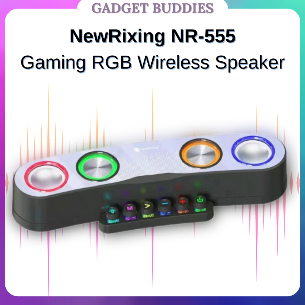 NewRixing NR555 Bluetooth Speaker Gaming RGB Soundbar 4 Unit Stereo
