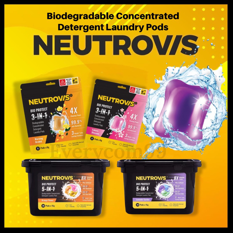 Neutrovis Biodegradable Concentrated Detergent Laundry Pods Shopee