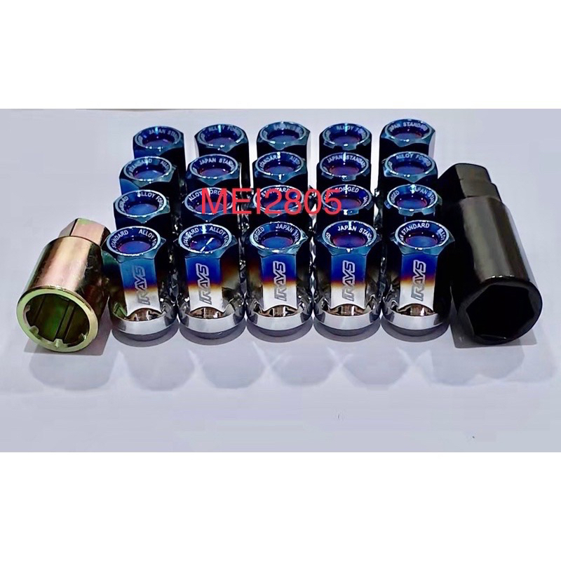 (32mm)Japan Standard Racing Quality Lock & Nut (Material Besi)Tayar Nut