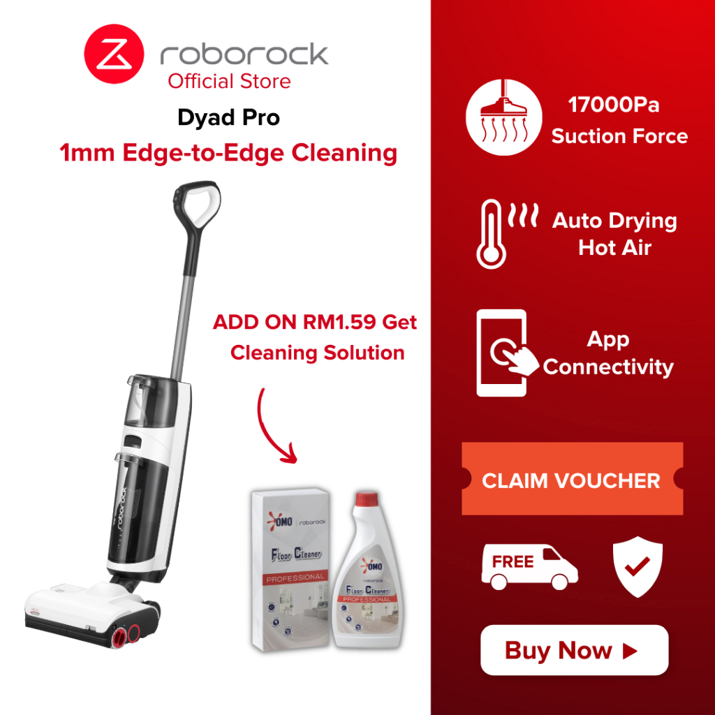 Roborock DYAD Pro Floor Washer Auto Dispense Detergent App Control Wet