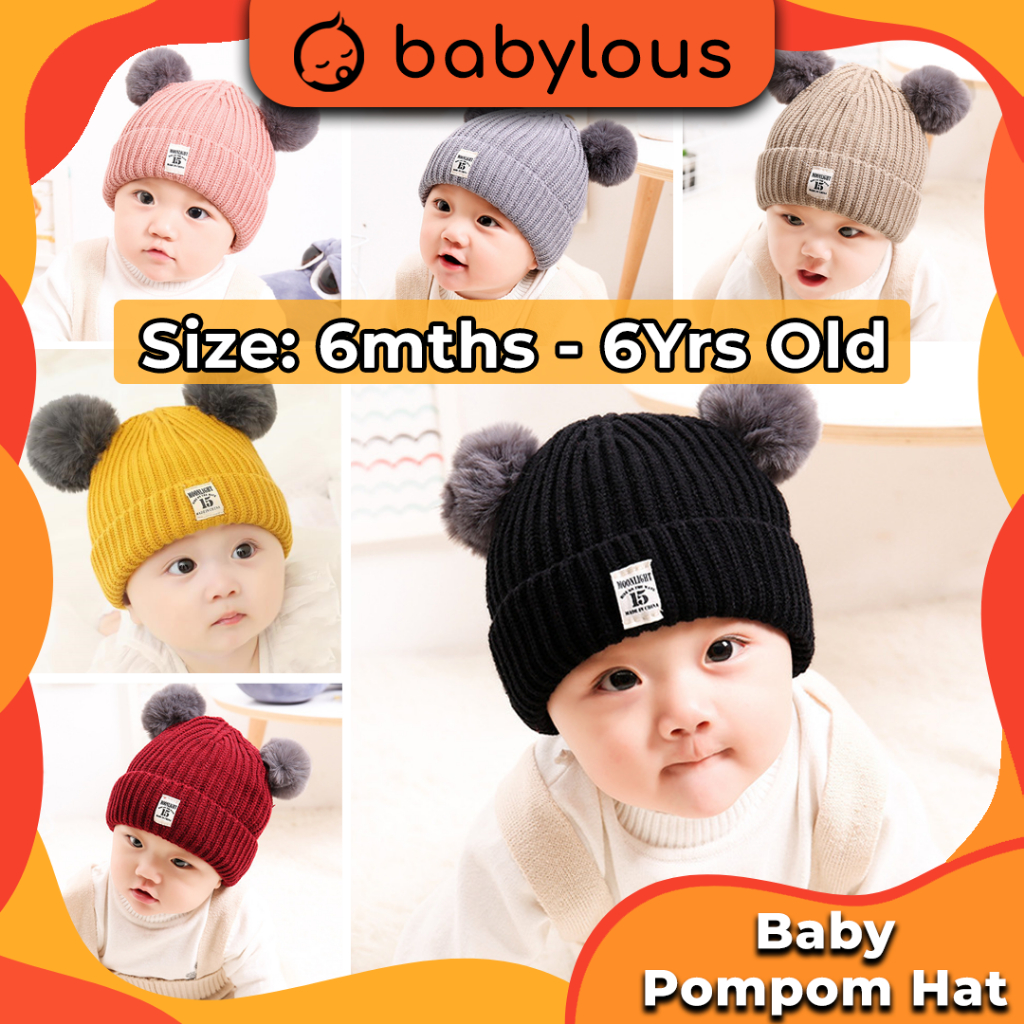 Korean Style Baby Hat Baby Beanie Topi Bayi Budak Kids Winter Snow Hat ...