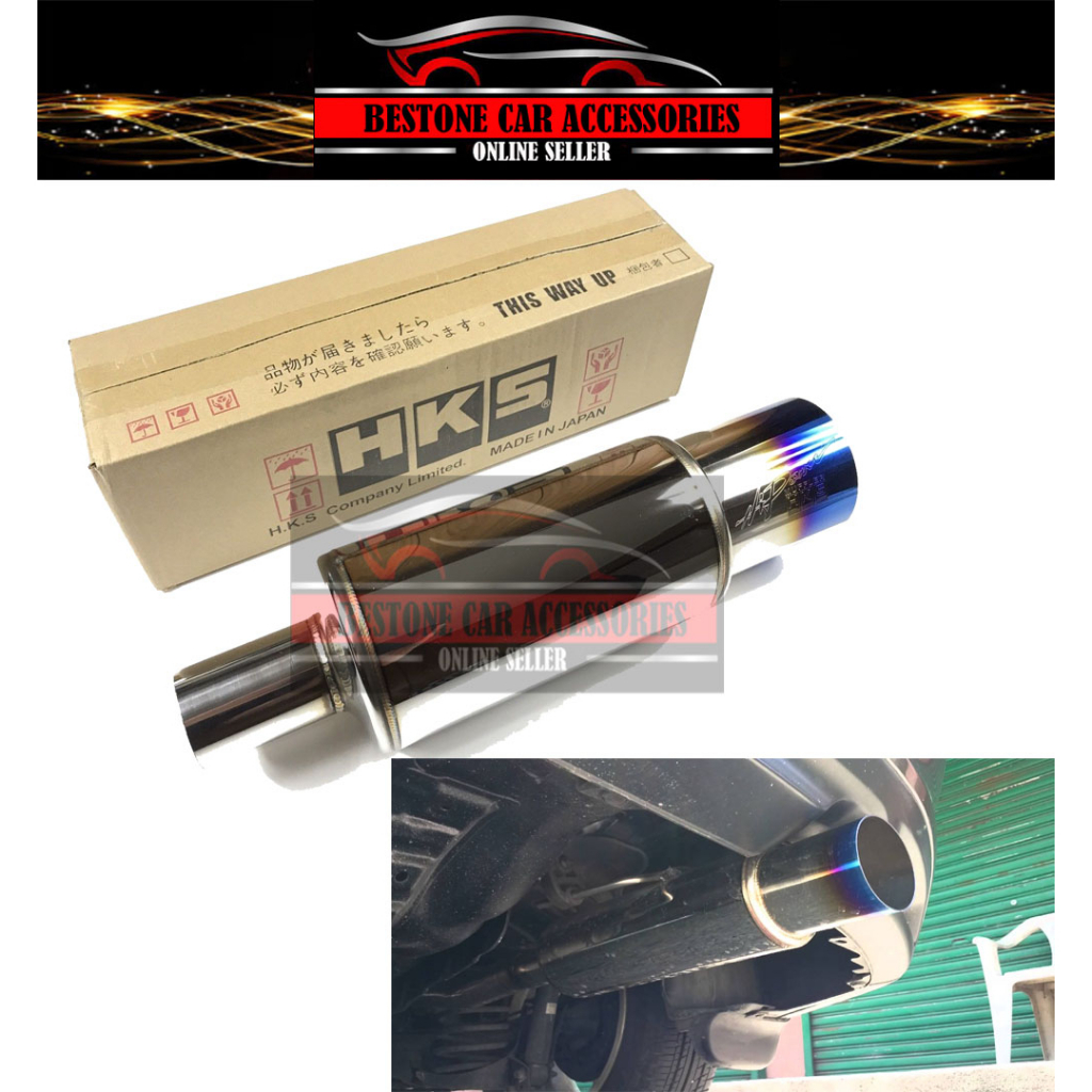 HKS JASMA MUFFLER EXHAUST IN 3" OUT 4" (BIG) Shopee Malaysia