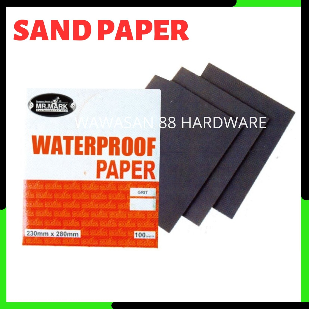 MR MARK Sandpaper Sand Paper 9x11" Wet Dry Abrasive Sanding Paper Kertas Pasir Kertas Kasar Alat