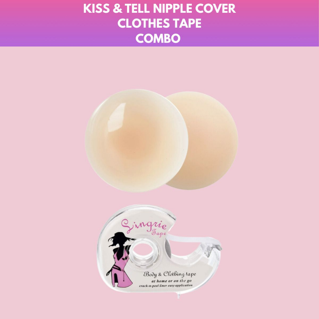 Kiss & Tell Combo Nipple Cover Tape Set Non Adhesive Nubra Nipple