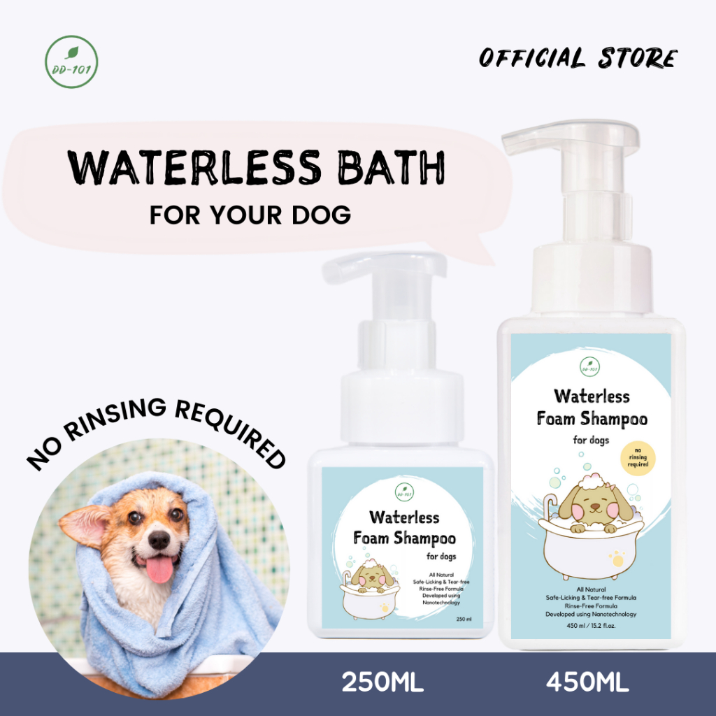 DD101 Natural NoRinse Waterless Foam Shampoo (For DOGS) pH neutral