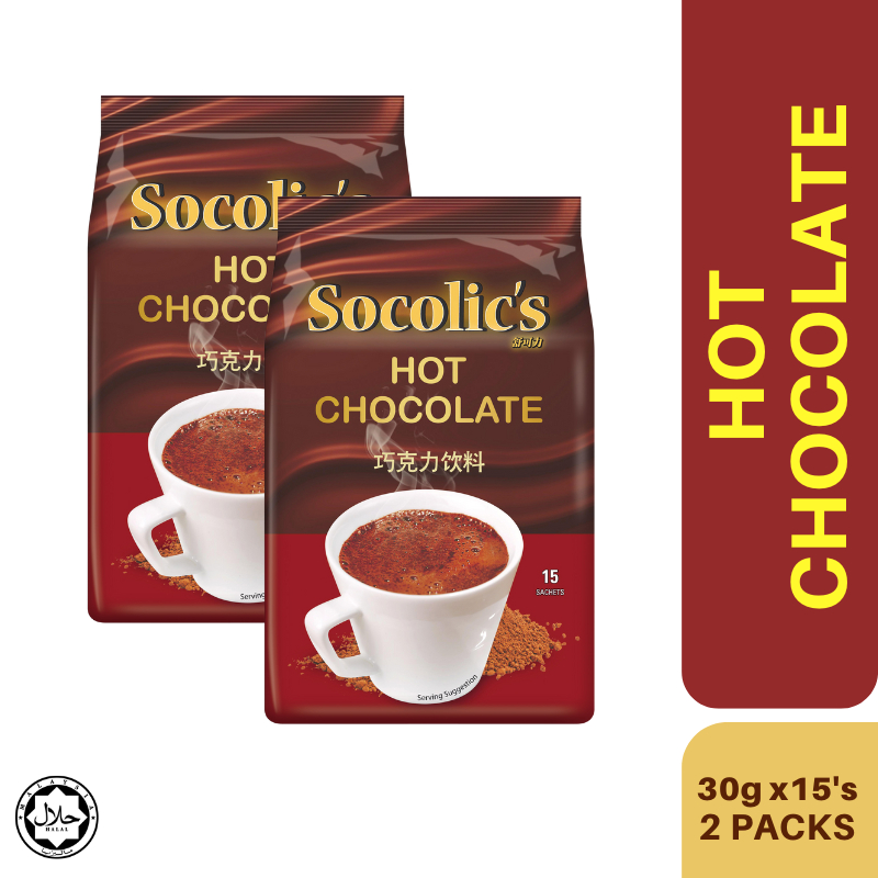 Socolic's Premium Hot Chocolate Drinks 30g x 15 sachets [TWIN PACK