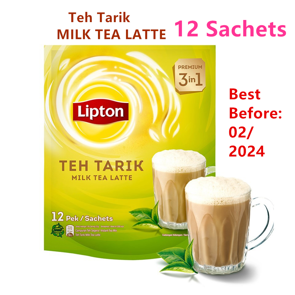 Lipton Premium 3 in 1 Teh Tarik Milk Tea Latte 12's [Best Before 02/