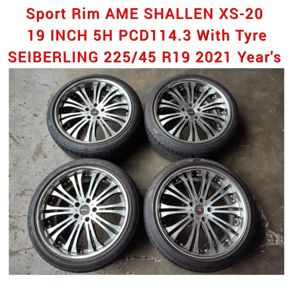 Sport Rim ENKEI AME SHALLEN 19 INCH With Tyre Tire Tayar SEIBERLING 225