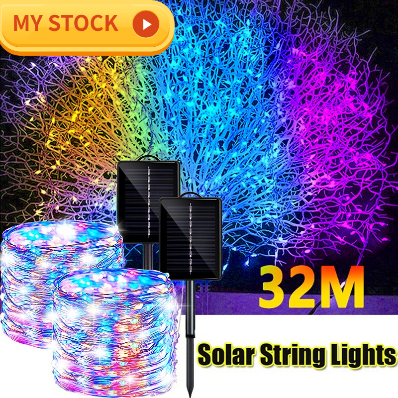 (With box)32M/22M/12M/7M 8 Modes LED Lampu Raya LED Solar Light Twinkle ...