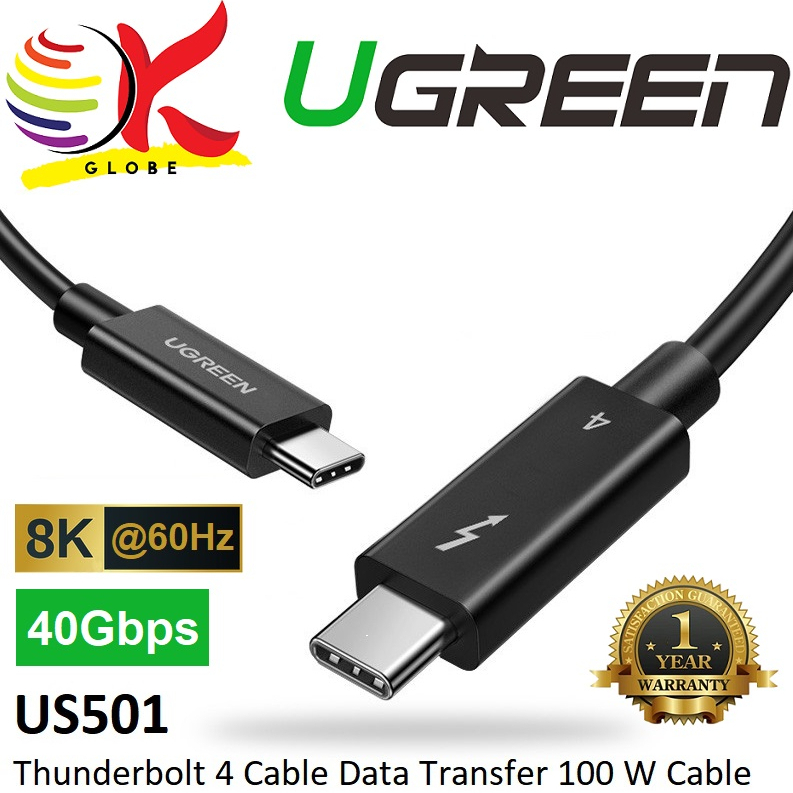 UGREEN 100W 40GBPS USB-C CABLE THUNDERBOLT 4 FAST CHARGING USB-C TO USB ...