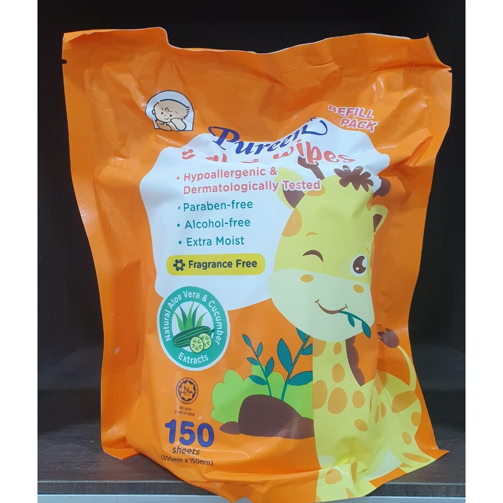 Pureen Baby Wipes Fragrance Free Refill (150's) | Shopee Malaysia