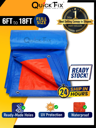 QuickFix Canvas Canopy 6ft 8ft 9ft 10ft 12ft Kaki Blue Orange Kanvas ...