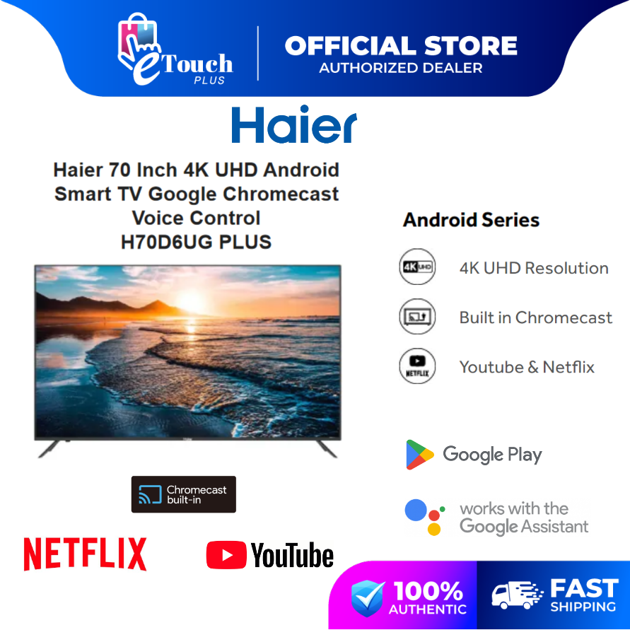 Haier 70 Inch 4K UHD Android Smart TV Google Chromecast Voice Control ...