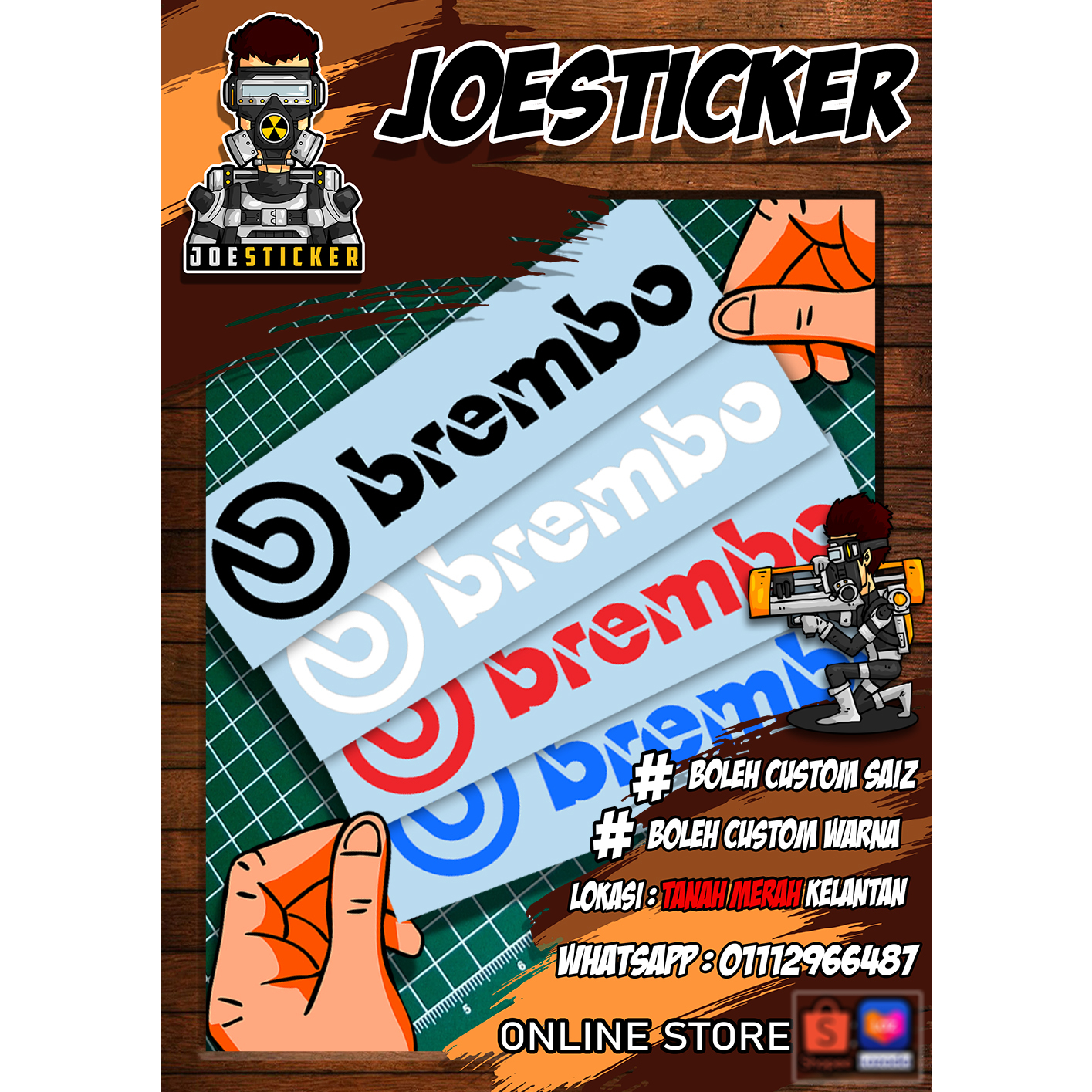 STICKER BREMBO PELBAGAI SAIZ. SESUAI UNTUK DITAMPAL PADA CALIPER BREAK ...