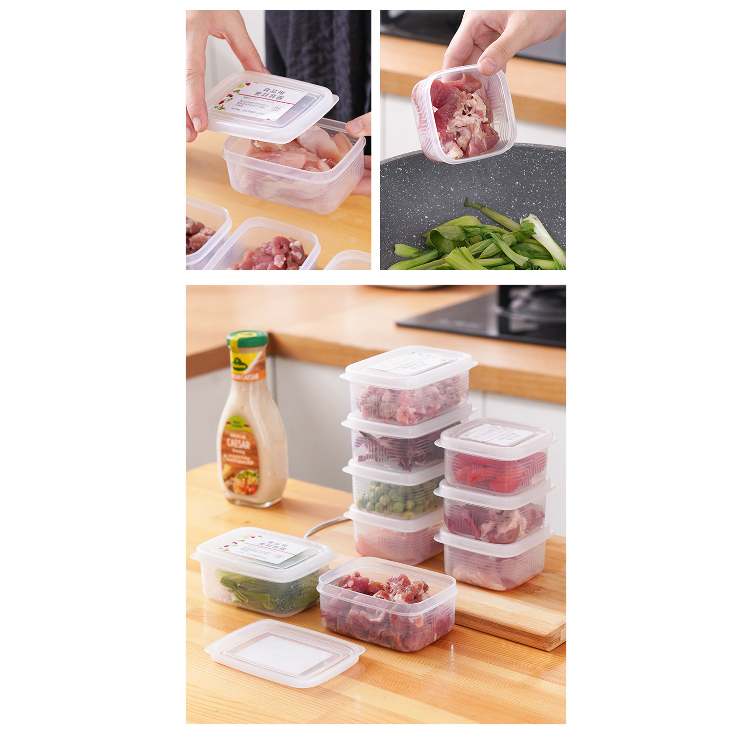 NHOME Fridge Freezer Food Storage Box Containers Fresh Seal Organizer ...