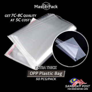 100 Pcs Transparent Self Adhesive Seal Plastic Storage Bag OPP