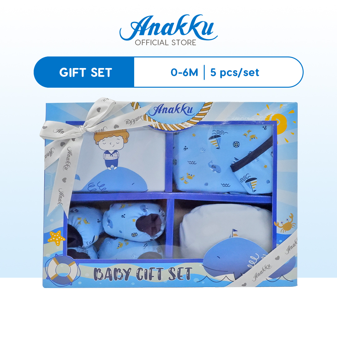 Anakku Newborn Baby Boy Gift Set [5pcs/set] Set Hadiah Bayi Lelaki [06 Months] EAK7871