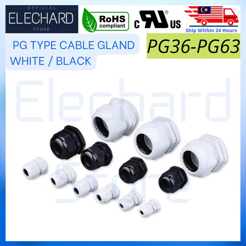Cable Gland PG Gland Nylon IP68 Black White PG36 PG42 PG48 PG63 ...