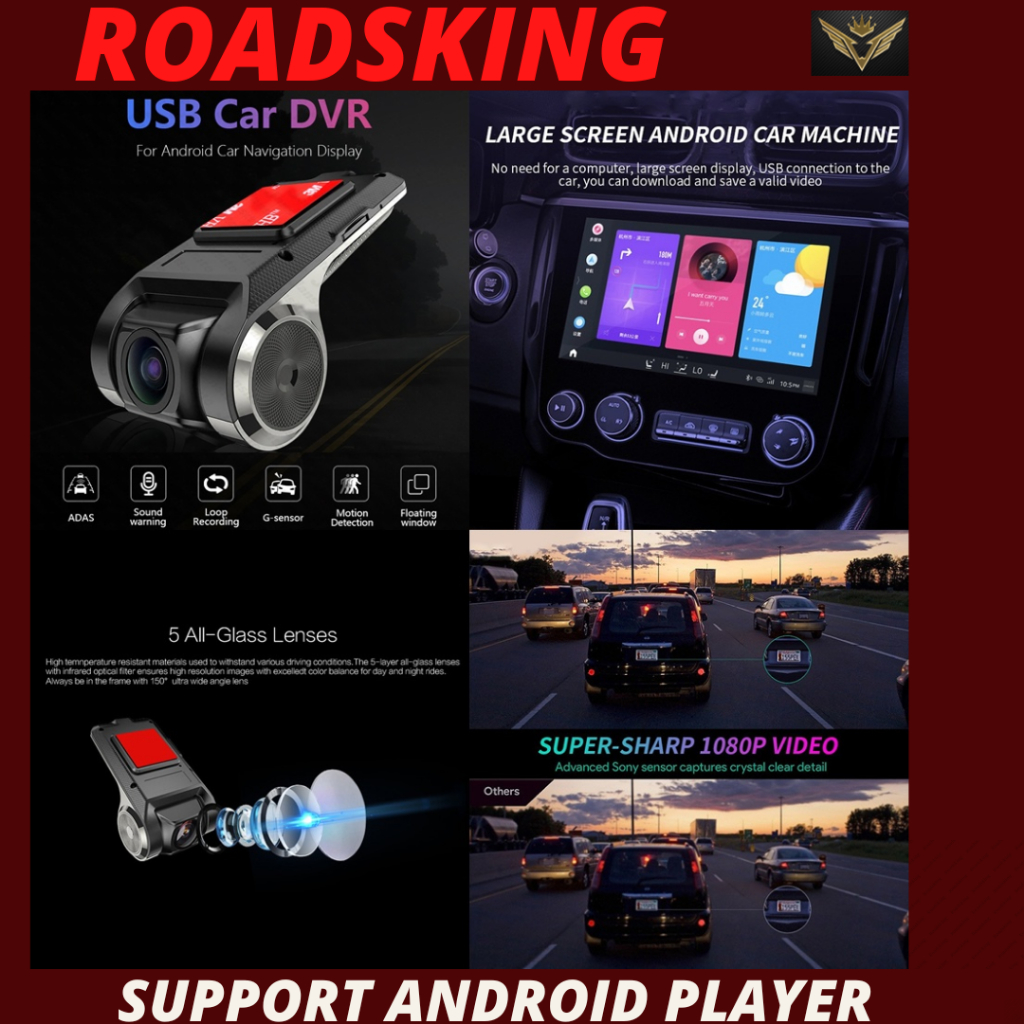 USB CAR DVR Camera Driving Recorder Hd Video Recorder For Android 1 ...