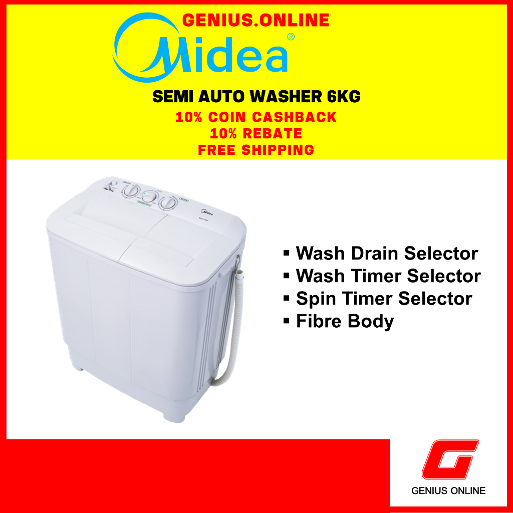 Midea/MECK/PENSONIC Semi Auto Washing Machine (6kg/7kg) MSW6008P