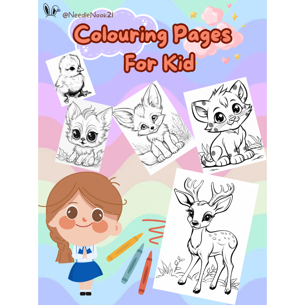 [PDF] [120 PAGES] Cute Animal Coloring Book, Printable Coloring Pages ...