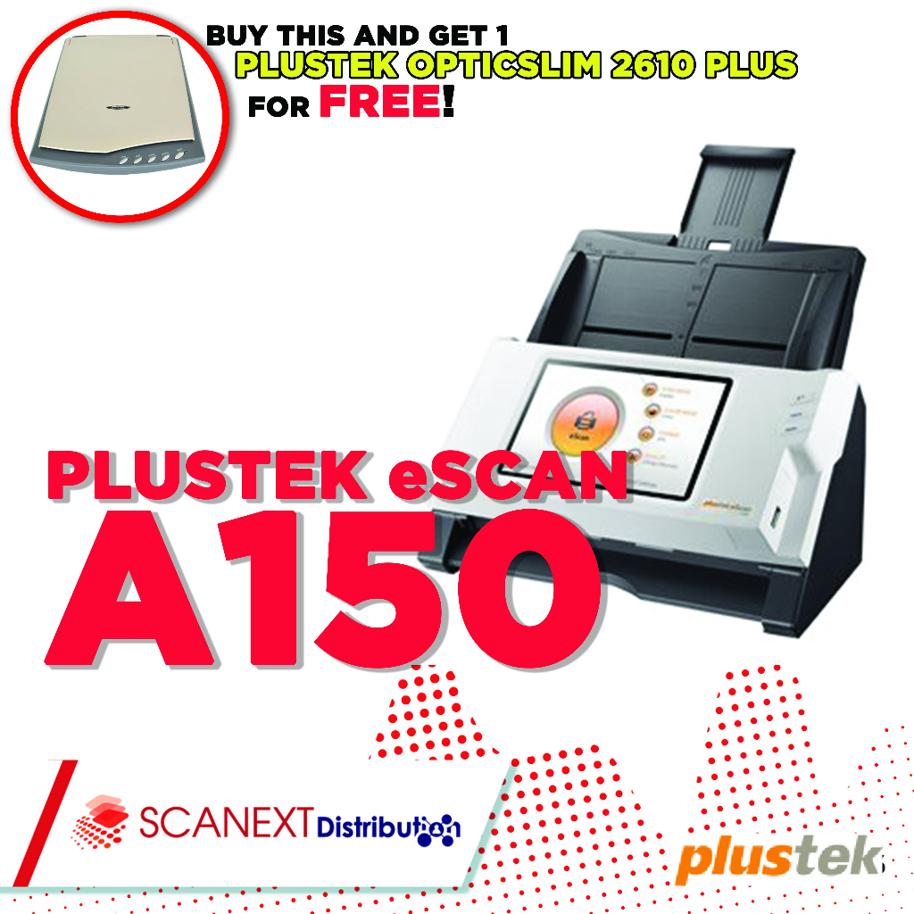 Network Scanner Wifi Plustek eScan A150 + FREE A4 Flatbed Scanner