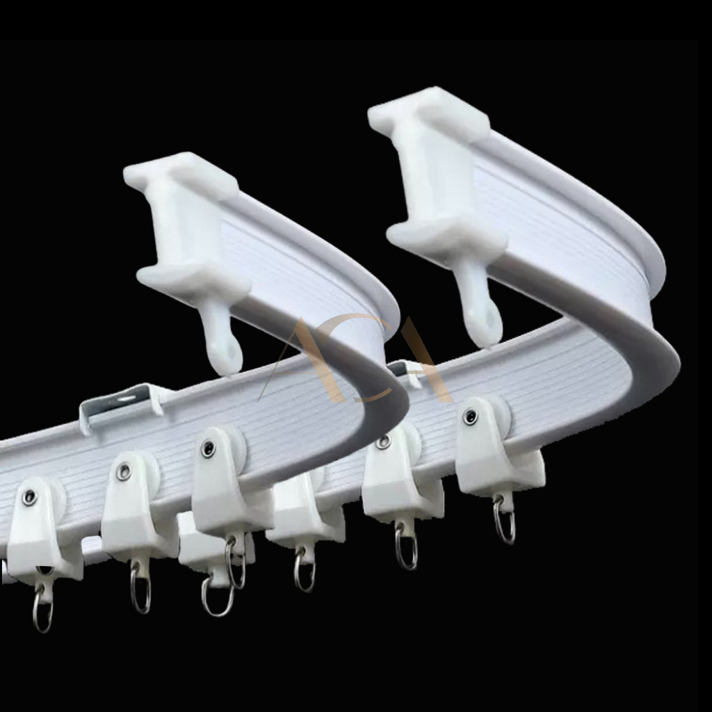 ***Custom Made*** (Full Set) Curve Curtain Langsir Double Track Batang