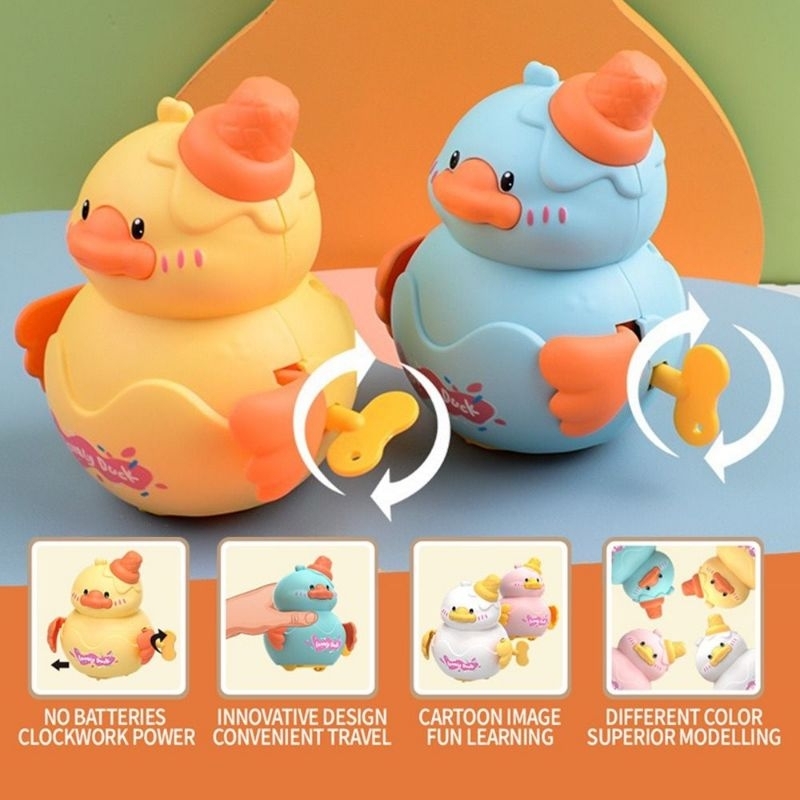 Ready Stock Cute Duck Duckling Wind Up Driving Baby Toddler Early