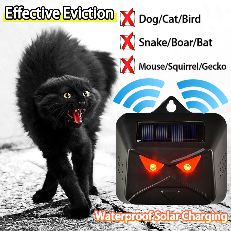 Solar Ultrasonic Animal Chaser Repeller Outdoor Use Garden Repellent