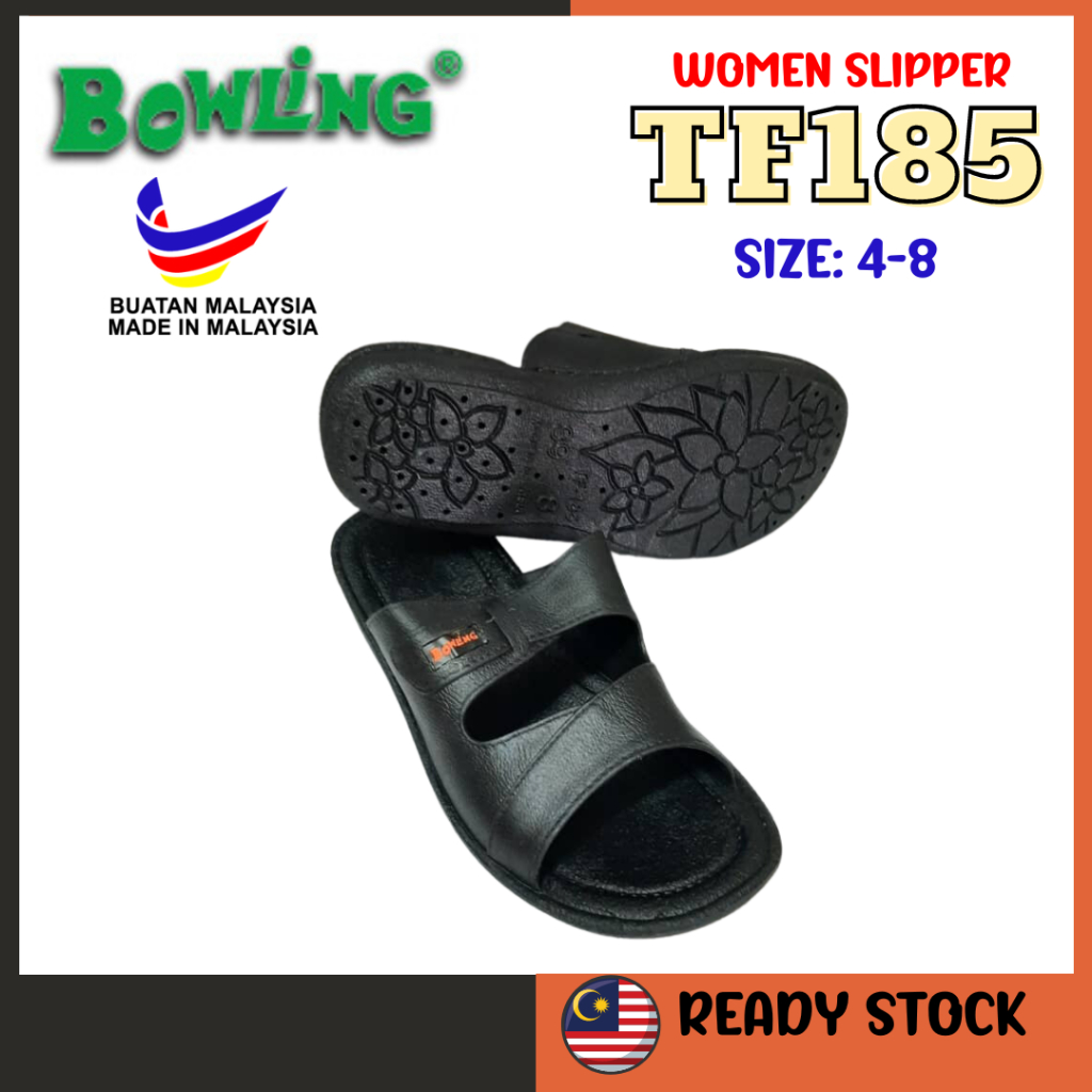 [ READY STCOK ] TF185 Bowling Women Slipper Rubber Slipper Women