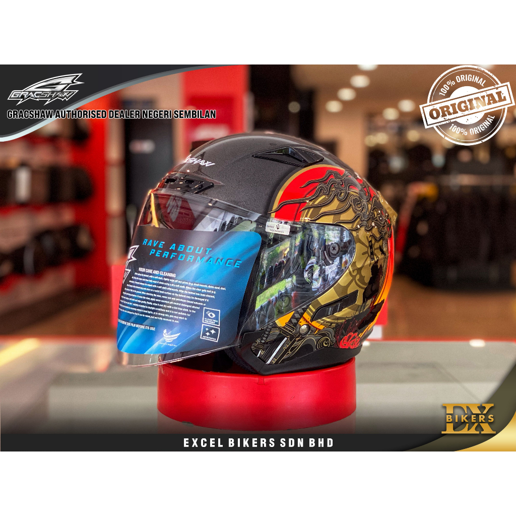 GRACSHAW HELMET GENNEX G535 DOUBLE VISOR HELMET ODA /OPEN FACE HELMET / MOTORCYCLE HELMET