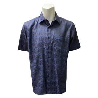 Pierre Cardin Men's Short Sleeve Jacquard Shirt with Pocket Regular Fit Blue W3105B-11292