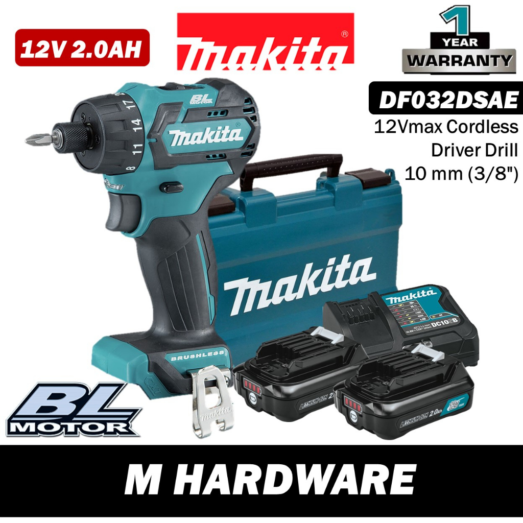 MAKITA DF032DSAE / DF032DZ 12Vmax Cordless Driver Drill 10MM (3/8 ...