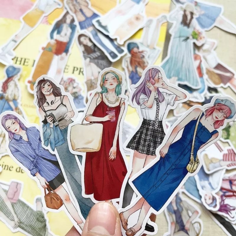 Women Character Outfit Pose Stickers for Journaling, Bujo, Study Notes ...