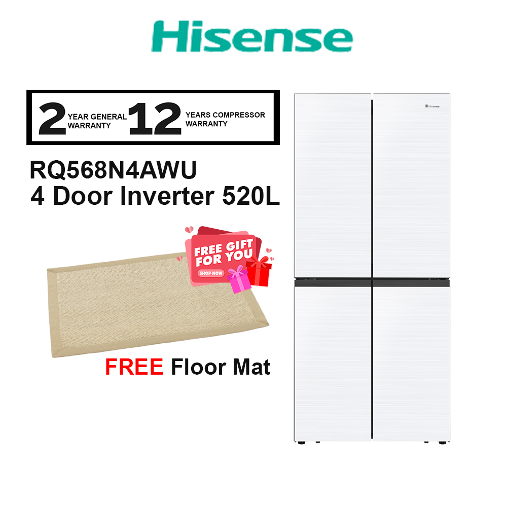Hisense 4 Door Inverter 520L Fridge RQ568N4AWU Refrigerator (White