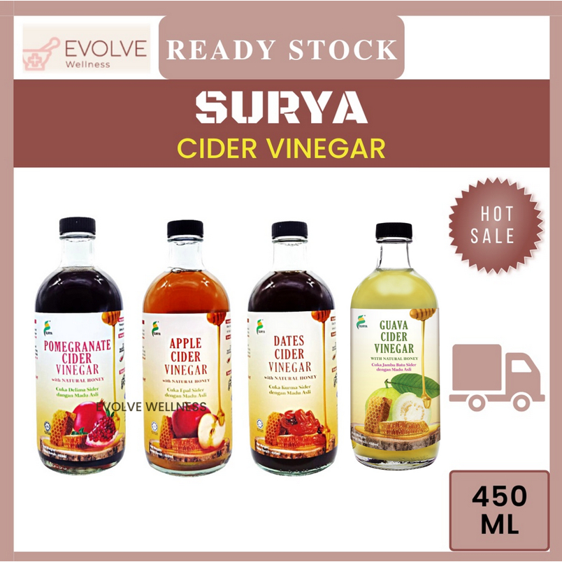 SURYA CIDER VINEGAR 450ML SURYA APPLE CIDER VINEGAR / SURYA POMEGRATE