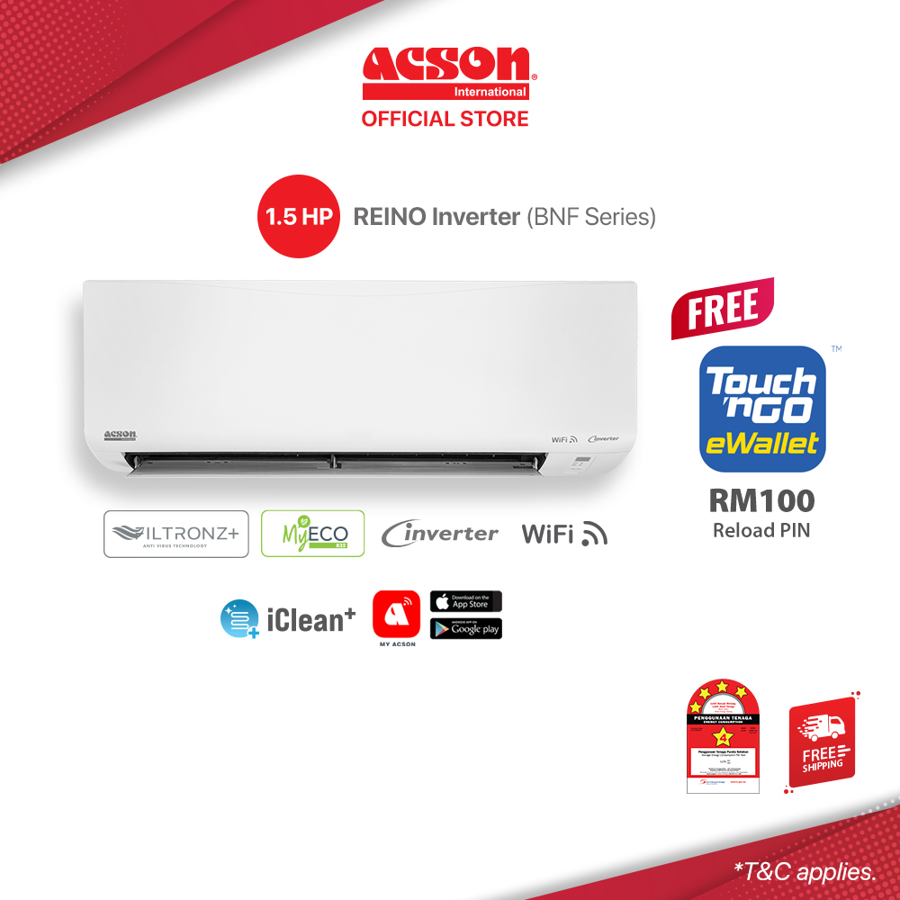 Acson REINO Inverter Air Conditioner 1.5HP R32 A3WMY15BNF Shopee Malaysia