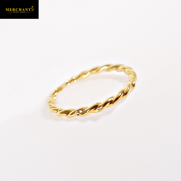 Merchant9 375 Gold Twist Minimalist Ring | Shopee Malaysia