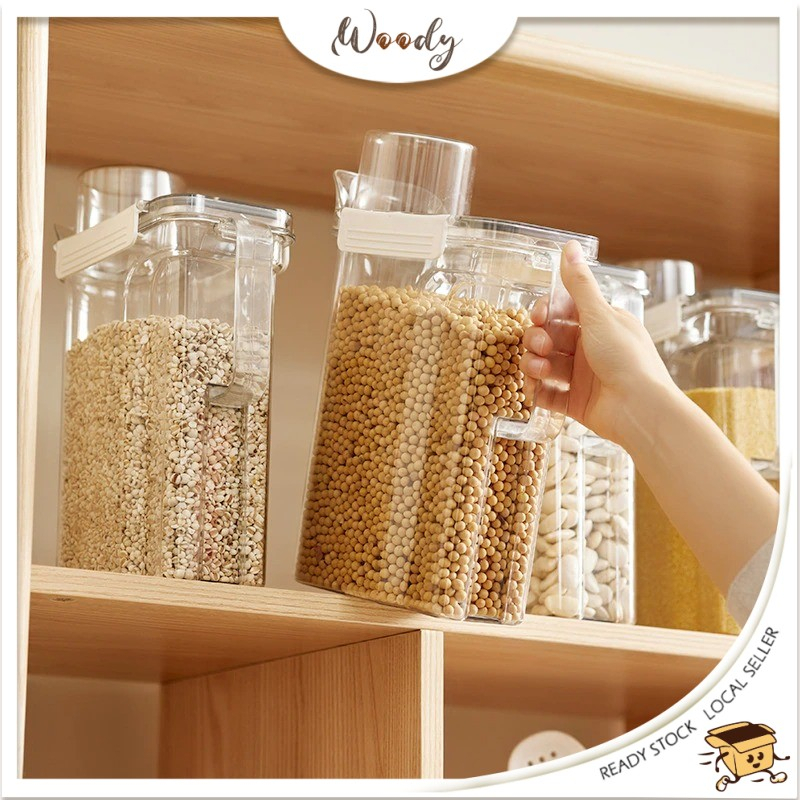 【Woody】 Multi-Use Laundry Powder Detergent Dispenser Food Grains Rice ...
