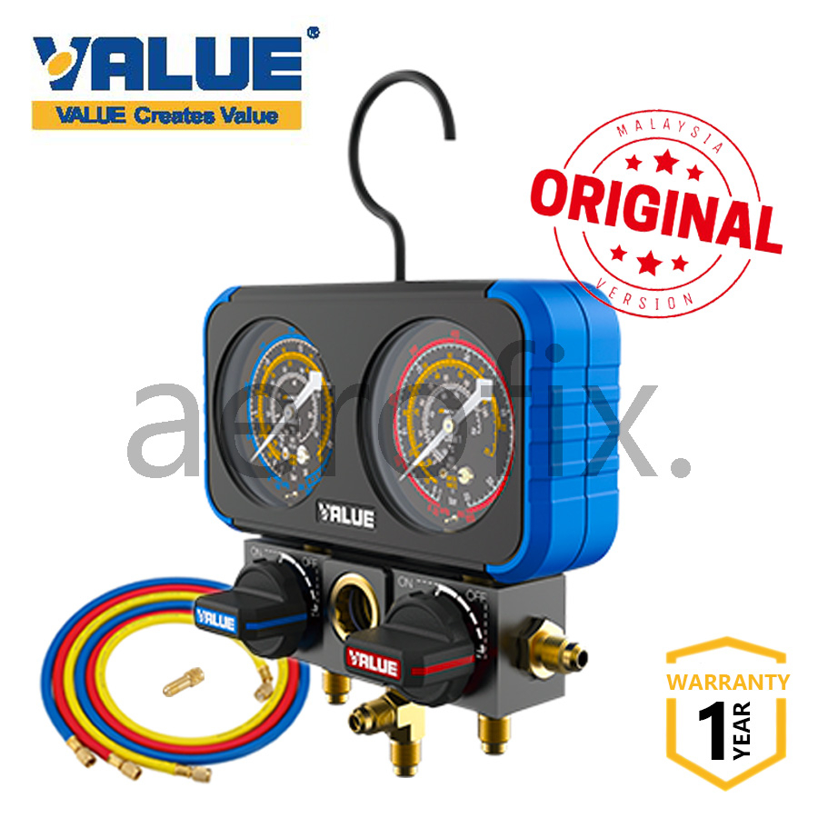 VALUE / NAVTEK Air-Cond Manifold Gauge Set VRM2-B-0701/ VMG-2-R32-B ...