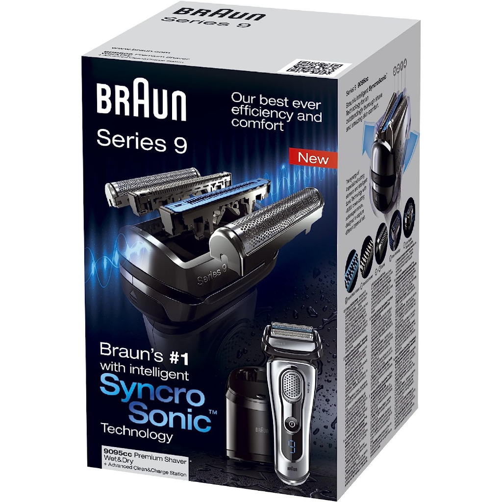 Braun Series 9 9095CC Men's Electric Foil Shaver Wet and Dry with Clean