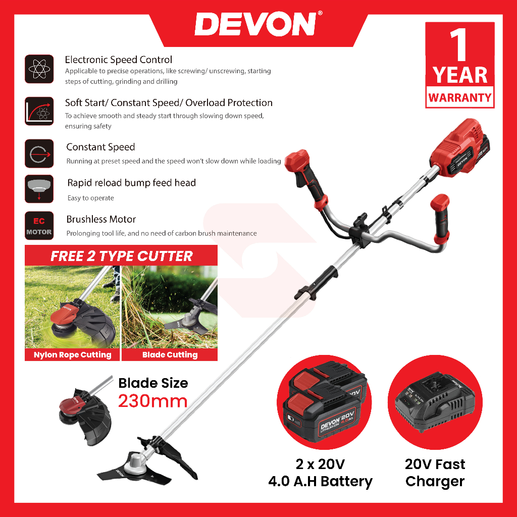 DEVON 4822-Li-20 20V Electric Lithium-Ion Brushless Cordless Line ...