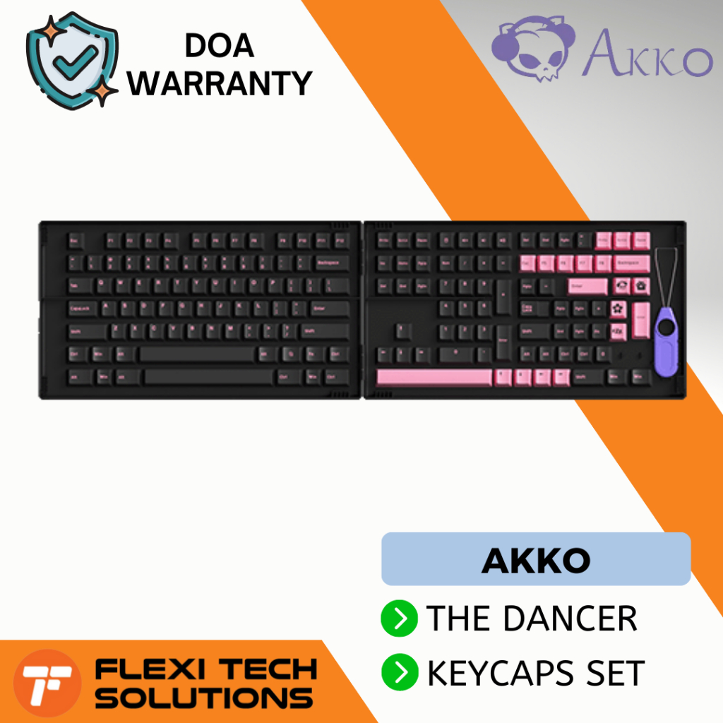 Flexi Tech AKKO Black & Pink – The Dancer Version Keycap Set - (Cherry ...