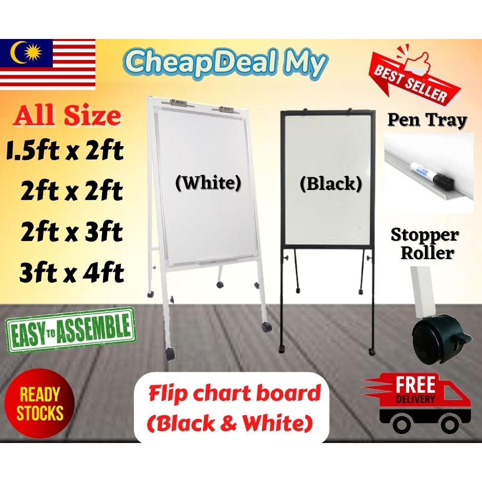 Whiteboard Flip Chart Board Black White All Size 15x2 2x2 2x3 3x4 Magnetic Flip Chart Board 3839