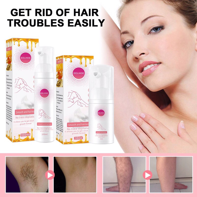EELHOE SMOOTH HAIR REMOVAL Spray Penanggal Bulu badan Dan muka tanpa ...