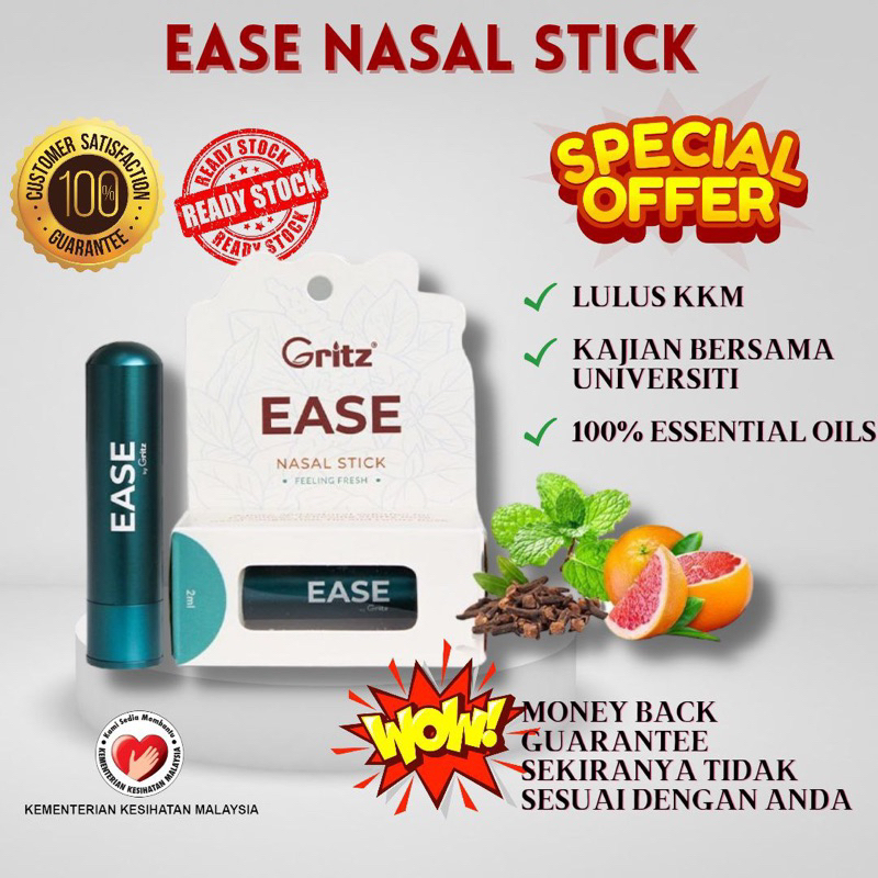 (ORIGINAL HQ/READY STOCK) GRITZ Quit Smoking Aid Aromatherapy Inhaler