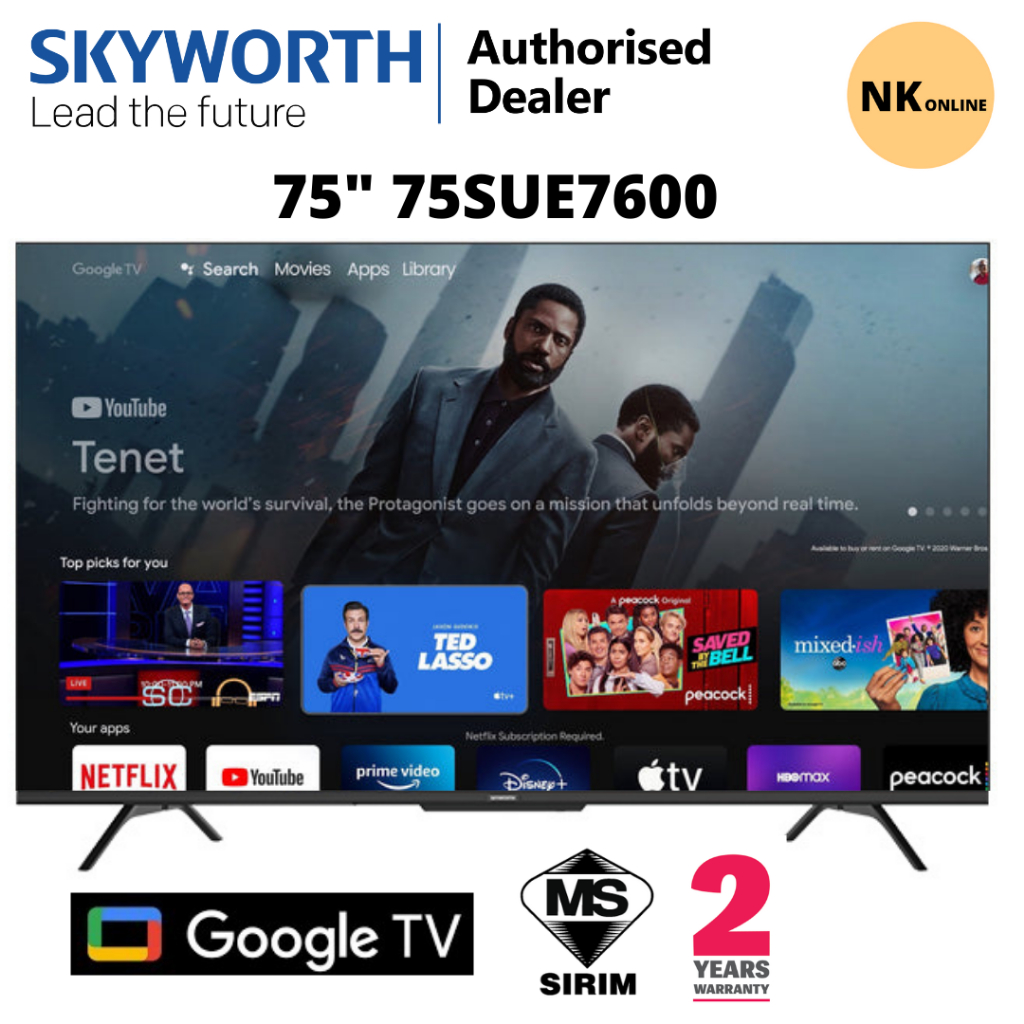 Skyworth 75 Inch Digital Led 4k Ultra Hd Google Tv Android Tv Smart Tv ...